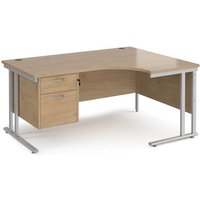 Click to view product details and reviews for Maestro 25 Right Hand Ergonomic Desk 1600mm Wide With 2 Drawer Pedestal Silver Cantilever Leg Frame Kendal Oak Top. Click to view product details and reviews for Maestro 25 Right Hand Ergonomic Desk 1600mm Wide With 2 Drawer Pedestal Silver Cantilever Leg Frame Kendal Oak Top.