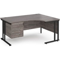 Click to view product details and reviews for Maestro 25 Right Hand Ergonomic Desk 1600mm Wide With 3 Drawer Pedestal Black Cantilever Leg Frame Grey Oak Top. Click to view product details and reviews for Maestro 25 Right Hand Ergonomic Desk 1600mm Wide With 3 Drawer Pedestal Black Cantilever Leg Frame Grey Oak Top.