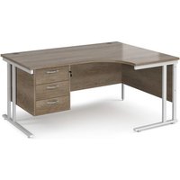 Click to view product details and reviews for Maestro 25 Right Hand Ergonomic Desk 1600mm Wide With 3 Drawer Pedestal White Cantilever Leg Frame Nebraska Oak Top. Click to view product details and reviews for Maestro 25 Right Hand Ergonomic Desk 1600mm Wide With 3 Drawer Pedestal White Cantilever Leg Frame Nebraska Oak Top.