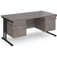 Click to view product details and reviews for Maestro 25 Straight Desk 1600mm X 800mm With Two X 2 Drawer Pedestals Black Cantilever Leg Frame Grey Oak Top. Click to view product details and reviews for Maestro 25 Straight Desk 1600mm X 800mm With Two X 2 Drawer Pedestals Black Cantilever Leg Frame Grey Oak Top.