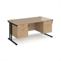 Click to view product details and reviews for Maestro 25 Straight Desk 1600mm X 800mm With Two X 2 Drawer Pedestals Black Cantilever Leg Frame Kendal Oak Top. Click to view product details and reviews for Maestro 25 Straight Desk 1600mm X 800mm With Two X 2 Drawer Pedestals Black Cantilever Leg Frame Kendal Oak Top.