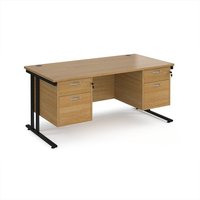 Click to view product details and reviews for Office Desk Rectangular Desk 1600mm With Double Pedestal Oak Top With Black Frame 800mm Depth Maestro 25 Mc16p22ko. Click to view product details and reviews for Office Desk Rectangular Desk 1600mm With Double Pedestal Oak Top With Black Frame 800mm Depth Maestro 25 Mc16p22ko.