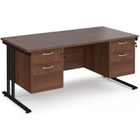 Click to view product details and reviews for Office Desk Rectangular Desk 1600mm With Double Pedestal Walnut Top With Black Frame 800mm Depth Maestro 25 Mc16p22kw. Click to view product details and reviews for Office Desk Rectangular Desk 1600mm With Double Pedestal Walnut Top With Black Frame 800mm Depth Maestro 25 Mc16p22kw.