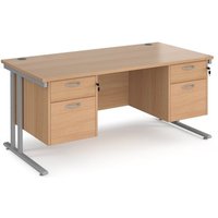 Click to view product details and reviews for Office Desk Rectangular Desk 1600mm With Double Pedestal Beech Top With Silver Frame 800mm Depth Maestro 25 Mc16p22sb. Click to view product details and reviews for Office Desk Rectangular Desk 1600mm With Double Pedestal Beech Top With Silver Frame 800mm Depth Maestro 25 Mc16p22sb.
