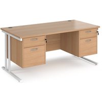 Click to view product details and reviews for Office Desk Rectangular Desk 1600mm With Double Pedestal Beech Top With White Frame 800mm Depth Maestro 25 Mc16p22whb. Click to view product details and reviews for Office Desk Rectangular Desk 1600mm With Double Pedestal Beech Top With White Frame 800mm Depth Maestro 25 Mc16p22whb.