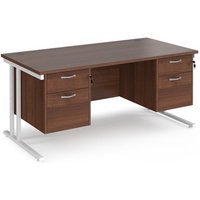 Click to view product details and reviews for Office Desk Rectangular Desk 1600mm With Double Pedestal Walnut Top With White Frame 800mm Depth Maestro 25 Mc16p22whw. Click to view product details and reviews for Office Desk Rectangular Desk 1600mm With Double Pedestal Walnut Top With White Frame 800mm Depth Maestro 25 Mc16p22whw.