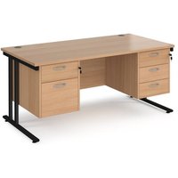 Click to view product details and reviews for Office Desk Rectangular Desk 1600mm With Double Pedestal Beech Top With Black Frame 800mm Depth Maestro 25 Mc16p23kb. Click to view product details and reviews for Office Desk Rectangular Desk 1600mm With Double Pedestal Beech Top With Black Frame 800mm Depth Maestro 25 Mc16p23kb.