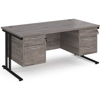 Click to view product details and reviews for Maestro 25 Straight Desk 1600mm X 800mm With 2 And 3 Drawer Pedestals Black Cantilever Leg Frame Grey Oak Top. Click to view product details and reviews for Maestro 25 Straight Desk 1600mm X 800mm With 2 And 3 Drawer Pedestals Black Cantilever Leg Frame Grey Oak Top.