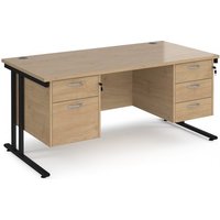 Click to view product details and reviews for Maestro 25 Straight Desk 1600mm X 800mm With 2 And 3 Drawer Pedestals Black Cantilever Leg Frame Kendal Oak Top. Click to view product details and reviews for Maestro 25 Straight Desk 1600mm X 800mm With 2 And 3 Drawer Pedestals Black Cantilever Leg Frame Kendal Oak Top.