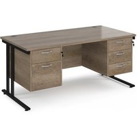 Click to view product details and reviews for Maestro 25 Straight Desk 1600mm X 800mm With 2 And 3 Drawer Pedestals Black Cantilever Leg Frame Nebraska Oak Top. Click to view product details and reviews for Maestro 25 Straight Desk 1600mm X 800mm With 2 And 3 Drawer Pedestals Black Cantilever Leg Frame Nebraska Oak Top.