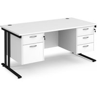 Click to view product details and reviews for Office Desk Rectangular Desk 1600mm With Double Pedestal White Top With Black Frame 800mm Depth Maestro 25 Mc16p23kwh. Click to view product details and reviews for Office Desk Rectangular Desk 1600mm With Double Pedestal White Top With Black Frame 800mm Depth Maestro 25 Mc16p23kwh.