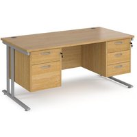 Click to view product details and reviews for Office Desk Rectangular Desk 1600mm With Double Pedestal Oak Top With Silver Frame 800mm Depth Maestro 25 Mc16p23so. Click to view product details and reviews for Office Desk Rectangular Desk 1600mm With Double Pedestal Oak Top With Silver Frame 800mm Depth Maestro 25 Mc16p23so.