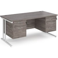 Click to view product details and reviews for Maestro 25 Straight Desk 1600mm X 800mm With 2 And 3 Drawer Pedestals White Cantilever Leg Frame Grey Oak Top. Click to view product details and reviews for Maestro 25 Straight Desk 1600mm X 800mm With 2 And 3 Drawer Pedestals White Cantilever Leg Frame Grey Oak Top.