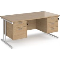 Click to view product details and reviews for Maestro 25 Straight Desk 1600mm X 800mm With 2 And 3 Drawer Pedestals White Cantilever Leg Frame Kendal Oak Top. Click to view product details and reviews for Maestro 25 Straight Desk 1600mm X 800mm With 2 And 3 Drawer Pedestals White Cantilever Leg Frame Kendal Oak Top.