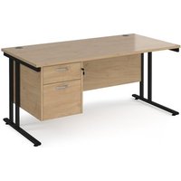Click to view product details and reviews for Maestro 25 Straight Desk 1600mm X 800mm With 2 Drawer Pedestal Black Cantilever Leg Frame Kendal Oak Top. Click to view product details and reviews for Maestro 25 Straight Desk 1600mm X 800mm With 2 Drawer Pedestal Black Cantilever Leg Frame Kendal Oak Top.