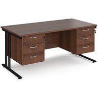 Click to view product details and reviews for Office Desk Rectangular Desk 1600mm With Double Pedestal Walnut Top With Black Frame 800mm Depth Maestro 25 Mc16p33kw. Click to view product details and reviews for Office Desk Rectangular Desk 1600mm With Double Pedestal Walnut Top With Black Frame 800mm Depth Maestro 25 Mc16p33kw.
