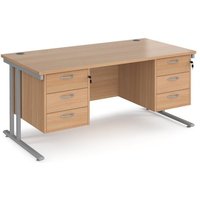 Click to view product details and reviews for Office Desk Rectangular Desk 1600mm With Double Pedestal Beech Top With Silver Frame 800mm Depth Maestro 25 Mc16p33sb. Click to view product details and reviews for Office Desk Rectangular Desk 1600mm With Double Pedestal Beech Top With Silver Frame 800mm Depth Maestro 25 Mc16p33sb.
