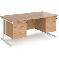 Click to view product details and reviews for Office Desk Rectangular Desk 1600mm With Double Pedestal Beech Top With White Frame 800mm Depth Maestro 25 Mc16p33whb. Click to view product details and reviews for Office Desk Rectangular Desk 1600mm With Double Pedestal Beech Top With White Frame 800mm Depth Maestro 25 Mc16p33whb.