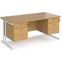 Click to view product details and reviews for Office Desk Rectangular Desk 1600mm With Double Pedestal Oak Top With White Frame 800mm Depth Maestro 25 Mc16p33who. Click to view product details and reviews for Office Desk Rectangular Desk 1600mm With Double Pedestal Oak Top With White Frame 800mm Depth Maestro 25 Mc16p33who.