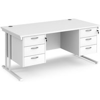 Click to view product details and reviews for Office Desk Rectangular Desk 1600mm With Double Pedestal White Top With White Frame 800mm Depth Maestro 25 Mc16p33whwh. Click to view product details and reviews for Office Desk Rectangular Desk 1600mm With Double Pedestal White Top With White Frame 800mm Depth Maestro 25 Mc16p33whwh.