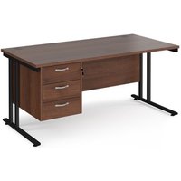 Click to view product details and reviews for Office Desk Rectangular Desk 1600mm With Pedestal Walnut Top With Black Frame 800mm Depth Maestro 25 Mc16p3kw. Click to view product details and reviews for Office Desk Rectangular Desk 1600mm With Pedestal Walnut Top With Black Frame 800mm Depth Maestro 25 Mc16p3kw.
