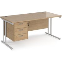 Click to view product details and reviews for Maestro 25 Straight Desk 1600mm X 800mm With 3 Drawer Pedestal White Cantilever Leg Frame Kendal Oak Top. Click to view product details and reviews for Maestro 25 Straight Desk 1600mm X 800mm With 3 Drawer Pedestal White Cantilever Leg Frame Kendal Oak Top.