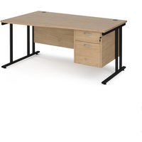 Click to view product details and reviews for Maestro 25 Left Hand Wave Desk 1600mm Wide With 2 Drawer Pedestal Black Cantilever Leg Frame Kendal Oak Top. Click to view product details and reviews for Maestro 25 Left Hand Wave Desk 1600mm Wide With 2 Drawer Pedestal Black Cantilever Leg Frame Kendal Oak Top.