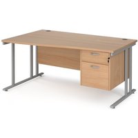 Click to view product details and reviews for Office Desk Left Hand Wave Desk 1600mm With Pedestal Beech Top With Silver Frame Maestro 25 Mc16wlp2sb. Click to view product details and reviews for Office Desk Left Hand Wave Desk 1600mm With Pedestal Beech Top With Silver Frame Maestro 25 Mc16wlp2sb.