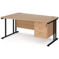 Click to view product details and reviews for Office Desk Left Hand Wave Desk 1600mm With Pedestal Beech Top With Black Frame Maestro 25 Mc16wlp3kb. Click to view product details and reviews for Office Desk Left Hand Wave Desk 1600mm With Pedestal Beech Top With Black Frame Maestro 25 Mc16wlp3kb.