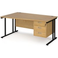 Click to view product details and reviews for Office Desk Left Hand Wave Desk 1600mm With Pedestal Oak Top With Black Frame Maestro 25 Mc16wlp3ko. Click to view product details and reviews for Office Desk Left Hand Wave Desk 1600mm With Pedestal Oak Top With Black Frame Maestro 25 Mc16wlp3ko.