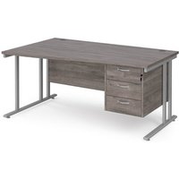 Click to view product details and reviews for Maestro 25 Left Hand Wave Desk 1600mm Wide With 3 Drawer Pedestal Silver Cantilever Leg Frame Grey Oak Top. Click to view product details and reviews for Maestro 25 Left Hand Wave Desk 1600mm Wide With 3 Drawer Pedestal Silver Cantilever Leg Frame Grey Oak Top.