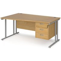 Click to view product details and reviews for Office Desk Left Hand Wave Desk 1600mm With Pedestal Oak Top With Silver Frame Maestro 25 Mc16wlp3so. Click to view product details and reviews for Office Desk Left Hand Wave Desk 1600mm With Pedestal Oak Top With Silver Frame Maestro 25 Mc16wlp3so.