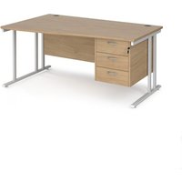 Click to view product details and reviews for Maestro 25 Left Hand Wave Desk 1600mm Wide With 3 Drawer Pedestal White Cantilever Leg Frame Kendal Oak Top. Click to view product details and reviews for Maestro 25 Left Hand Wave Desk 1600mm Wide With 3 Drawer Pedestal White Cantilever Leg Frame Kendal Oak Top.