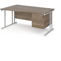 Click to view product details and reviews for Maestro 25 Left Hand Wave Desk 1600mm Wide With 3 Drawer Pedestal White Cantilever Leg Frame Nebraska Oak Top. Click to view product details and reviews for Maestro 25 Left Hand Wave Desk 1600mm Wide With 3 Drawer Pedestal White Cantilever Leg Frame Nebraska Oak Top.