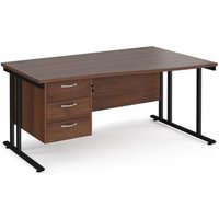 Click to view product details and reviews for Office Desk Right Hand Wave Desk 1600mm With Pedestal Walnut Top With Black Frame Maestro 25 Mc16wrp3kw. Click to view product details and reviews for Office Desk Right Hand Wave Desk 1600mm With Pedestal Walnut Top With Black Frame Maestro 25 Mc16wrp3kw.