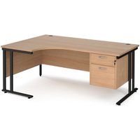 Click to view product details and reviews for Office Desk Left Hand Corner Desk 1800mm With Pedestal Beech Top With Black Frame 1200mm Depth Maestro 25 Mc18elp2kb. Click to view product details and reviews for Office Desk Left Hand Corner Desk 1800mm With Pedestal Beech Top With Black Frame 1200mm Depth Maestro 25 Mc18elp2kb.