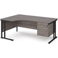 Click to view product details and reviews for Maestro 25 Left Hand Ergonomic Desk 1800mm Wide With 2 Drawer Pedestal Black Cantilever Leg Frame Grey Oak Top. Click to view product details and reviews for Maestro 25 Left Hand Ergonomic Desk 1800mm Wide With 2 Drawer Pedestal Black Cantilever Leg Frame Grey Oak Top.