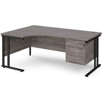 Click to view product details and reviews for Maestro 25 Left Hand Ergonomic Desk 1800mm Wide With 3 Drawer Pedestal Black Cantilever Leg Frame Grey Oak Top. Click to view product details and reviews for Maestro 25 Left Hand Ergonomic Desk 1800mm Wide With 3 Drawer Pedestal Black Cantilever Leg Frame Grey Oak Top.