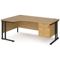 Click to view product details and reviews for Office Desk Left Hand Corner Desk 1800mm With Pedestal Oak Top With Black Frame 1200mm Depth Maestro 25 Mc18elp3ko. Click to view product details and reviews for Office Desk Left Hand Corner Desk 1800mm With Pedestal Oak Top With Black Frame 1200mm Depth Maestro 25 Mc18elp3ko.