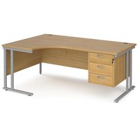 Click to view product details and reviews for Office Desk Left Hand Corner Desk 1800mm With Pedestal Oak Top With Silver Frame 1200mm Depth Maestro 25 Mc18elp3so. Click to view product details and reviews for Office Desk Left Hand Corner Desk 1800mm With Pedestal Oak Top With Silver Frame 1200mm Depth Maestro 25 Mc18elp3so.