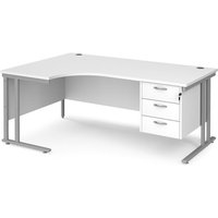 Click to view product details and reviews for Office Desk Left Hand Corner Desk 1800mm With Pedestal White Top With Silver Frame 1200mm Depth Maestro 25 Mc18elp3swh. Click to view product details and reviews for Office Desk Left Hand Corner Desk 1800mm With Pedestal White Top With Silver Frame 1200mm Depth Maestro 25 Mc18elp3swh.
