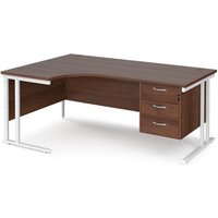 Click to view product details and reviews for Office Desk Left Hand Corner Desk 1800mm With Pedestal Walnut Top With White Frame 1200mm Depth Maestro 25 Mc18elp3whw. Click to view product details and reviews for Office Desk Left Hand Corner Desk 1800mm With Pedestal Walnut Top With White Frame 1200mm Depth Maestro 25 Mc18elp3whw.