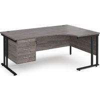 Click to view product details and reviews for Maestro 25 Right Hand Ergonomic Desk 1800mm Wide With 3 Drawer Pedestal Black Cantilever Leg Frame Grey Oak Top. Click to view product details and reviews for Maestro 25 Right Hand Ergonomic Desk 1800mm Wide With 3 Drawer Pedestal Black Cantilever Leg Frame Grey Oak Top.