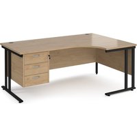 Click to view product details and reviews for Maestro 25 Right Hand Ergonomic Desk 1800mm Wide With 3 Drawer Pedestal Black Cantilever Leg Frame Kendal Oak Top. Click to view product details and reviews for Maestro 25 Right Hand Ergonomic Desk 1800mm Wide With 3 Drawer Pedestal Black Cantilever Leg Frame Kendal Oak Top.