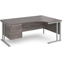 Click to view product details and reviews for Maestro 25 Right Hand Ergonomic Desk 1800mm Wide With 3 Drawer Pedestal Silver Cantilever Leg Frame Grey Oak Top. Click to view product details and reviews for Maestro 25 Right Hand Ergonomic Desk 1800mm Wide With 3 Drawer Pedestal Silver Cantilever Leg Frame Grey Oak Top.