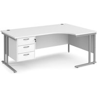 Click to view product details and reviews for Office Desk Right Hand Corner Desk 1800mm With Pedestal White Top With Silver Frame 1200mm Depth Maestro 25 Mc18erp3swh. Click to view product details and reviews for Office Desk Right Hand Corner Desk 1800mm With Pedestal White Top With Silver Frame 1200mm Depth Maestro 25 Mc18erp3swh.