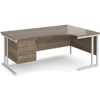 Click to view product details and reviews for Maestro 25 Right Hand Ergonomic Desk 1800mm Wide With 3 Drawer Pedestal White Cantilever Leg Frame Nebraska Oak Top. Click to view product details and reviews for Maestro 25 Right Hand Ergonomic Desk 1800mm Wide With 3 Drawer Pedestal White Cantilever Leg Frame Nebraska Oak Top.