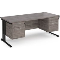 Click to view product details and reviews for Maestro 25 Straight Desk 1800mm X 800mm With Two X 2 Drawer Pedestals Black Cantilever Leg Frame Grey Oak Top. Click to view product details and reviews for Maestro 25 Straight Desk 1800mm X 800mm With Two X 2 Drawer Pedestals Black Cantilever Leg Frame Grey Oak Top.