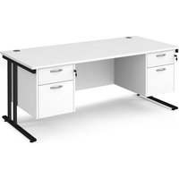 Click to view product details and reviews for Office Desk Rectangular Desk 1800mm With Double Pedestal White Top With Black Frame 800mm Depth Maestro 25 Mc18p22kwh. Click to view product details and reviews for Office Desk Rectangular Desk 1800mm With Double Pedestal White Top With Black Frame 800mm Depth Maestro 25 Mc18p22kwh.