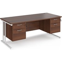 Click to view product details and reviews for Office Desk Rectangular Desk 1800mm With Double Pedestal Walnut Top With White Frame 800mm Depth Maestro 25 Mc18p22whw. Click to view product details and reviews for Office Desk Rectangular Desk 1800mm With Double Pedestal Walnut Top With White Frame 800mm Depth Maestro 25 Mc18p22whw.